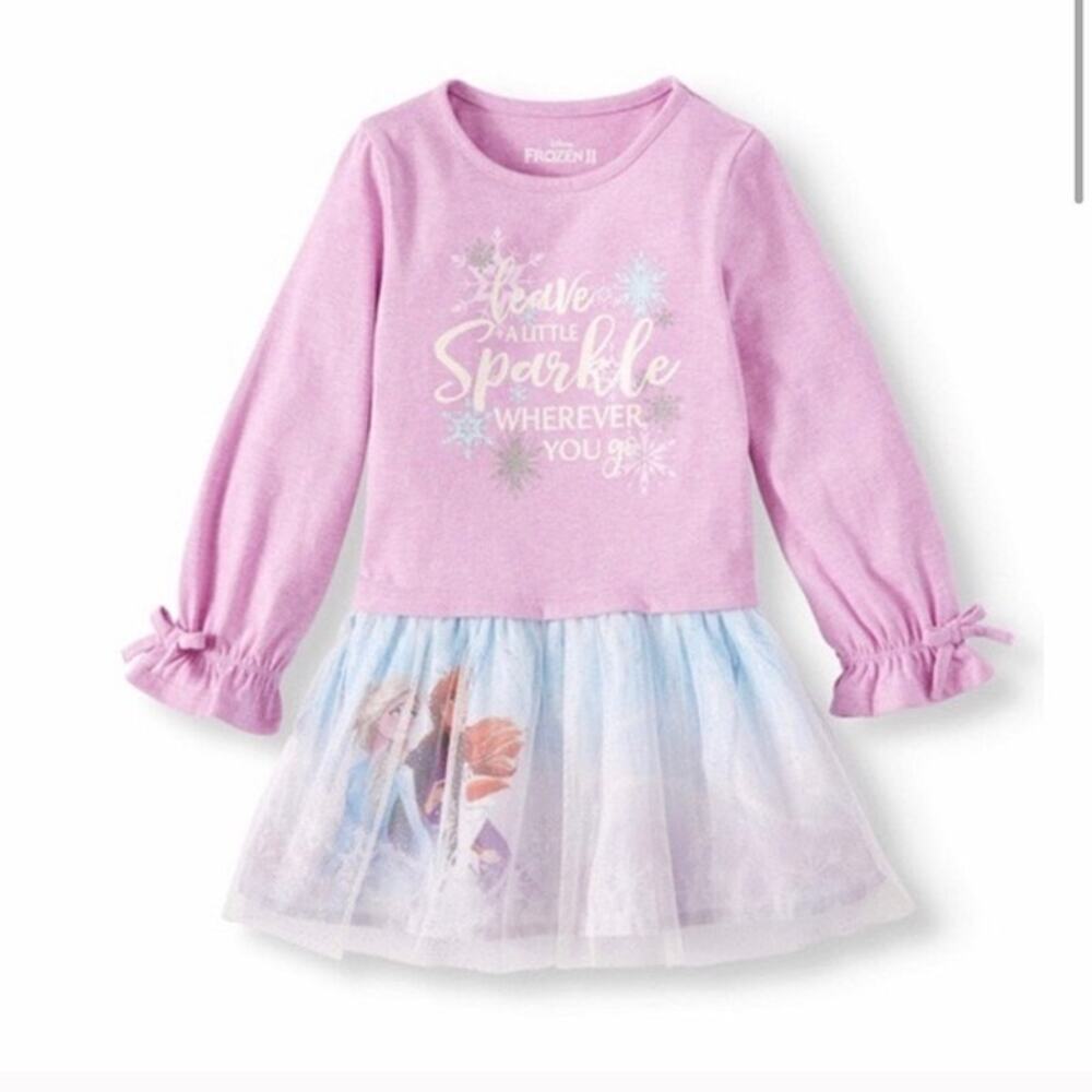 Disney Frozen II Sparkly Dress‎ Anna Elsa Olaf Size 7/8